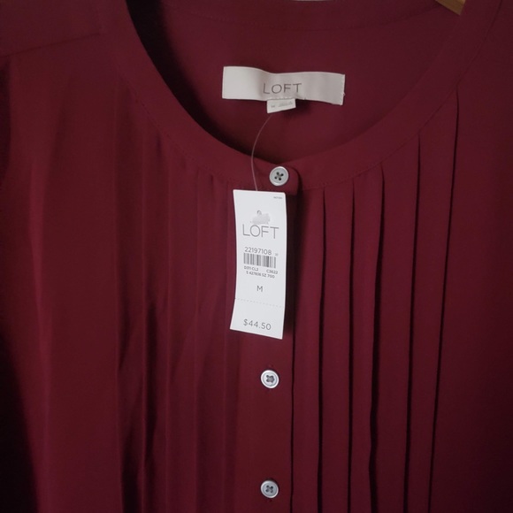 LOFT Oxblood Slinky Top. NWT! Beautifully draped! - Picture 3 of 5